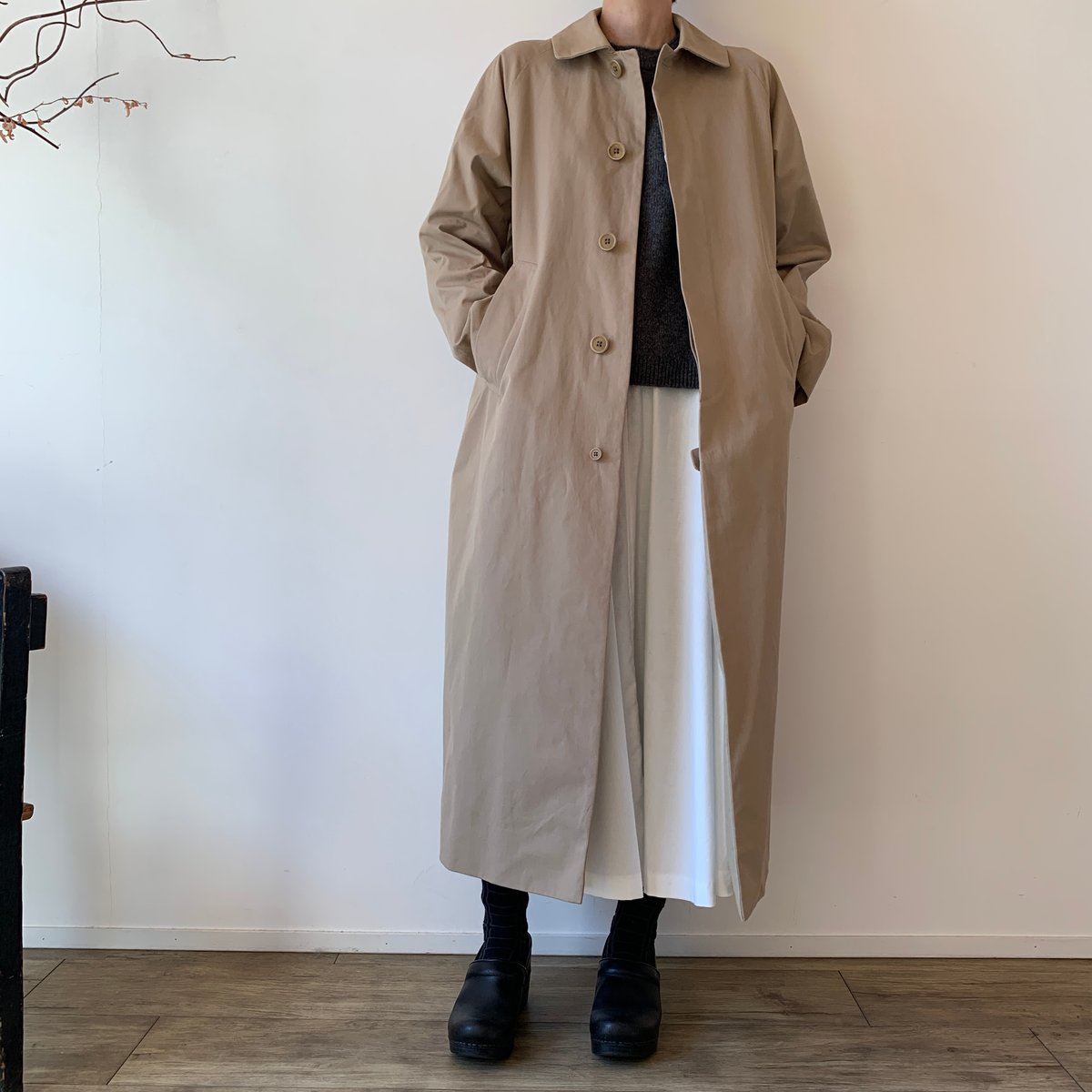 YAECA》ステンカラーコート ロング khaki | toalu online shop