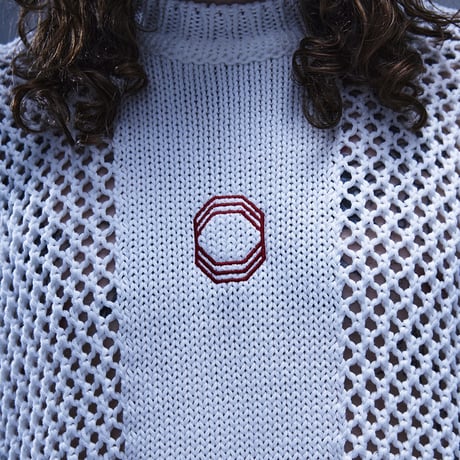 OCTAGON WEB KNITTED SWEATER - WHITE