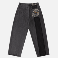 DIME BAGGY DENIM PANTS - KNOWTOMATIC BLACK