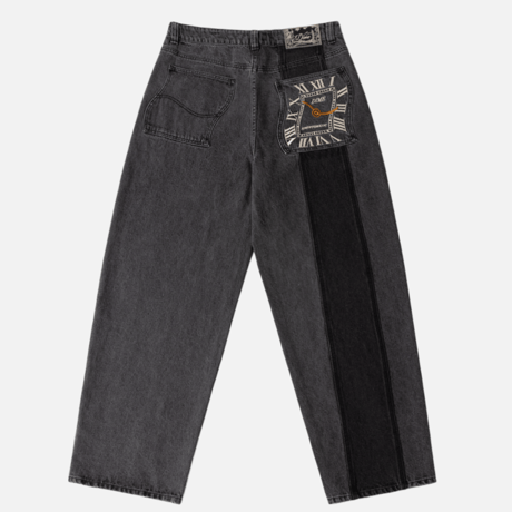 DIME BAGGY DENIM PANTS - KNOWTOMATIC BLACK