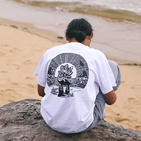 GANJ WAX NUCLEAR DINOSAUR TEE - WHITE
