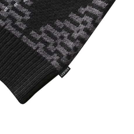 WHIMSY BIG ARGYLE SWEATER - BLACK