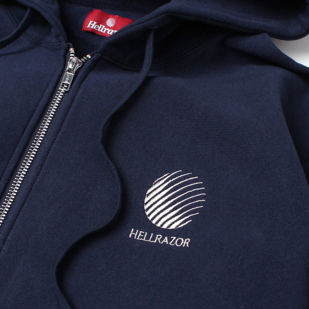 HELLRAZOR LOGO EMB FULL ZIP HOODIE - NAVY | BOT