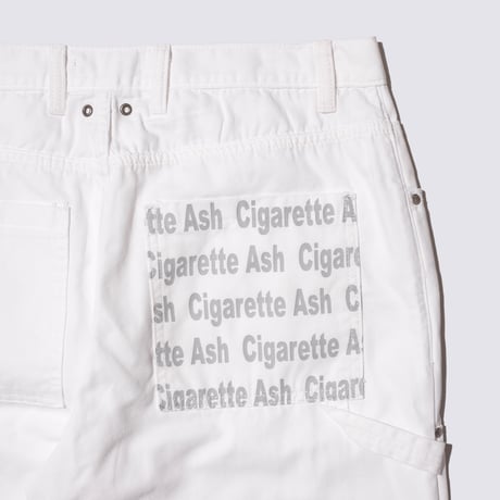 DEMARCOLAB X EMAGE ASHTRAY DOUBLE KNEE PANTS - WHITE