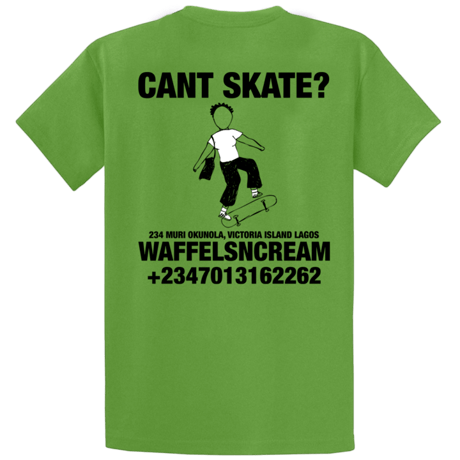 WAFFLESNCREAM CANT SKATE TEE KIWI