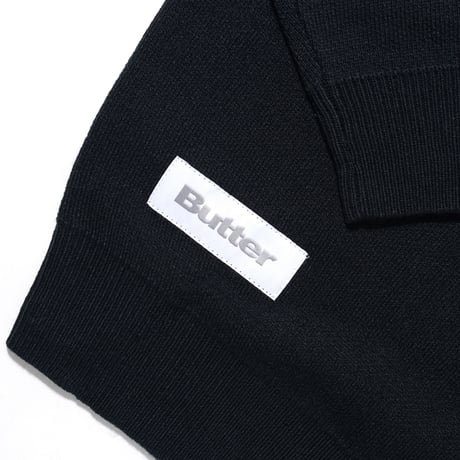 BUTTER GOODS STRIPE KNIT SWEATER - BLACK