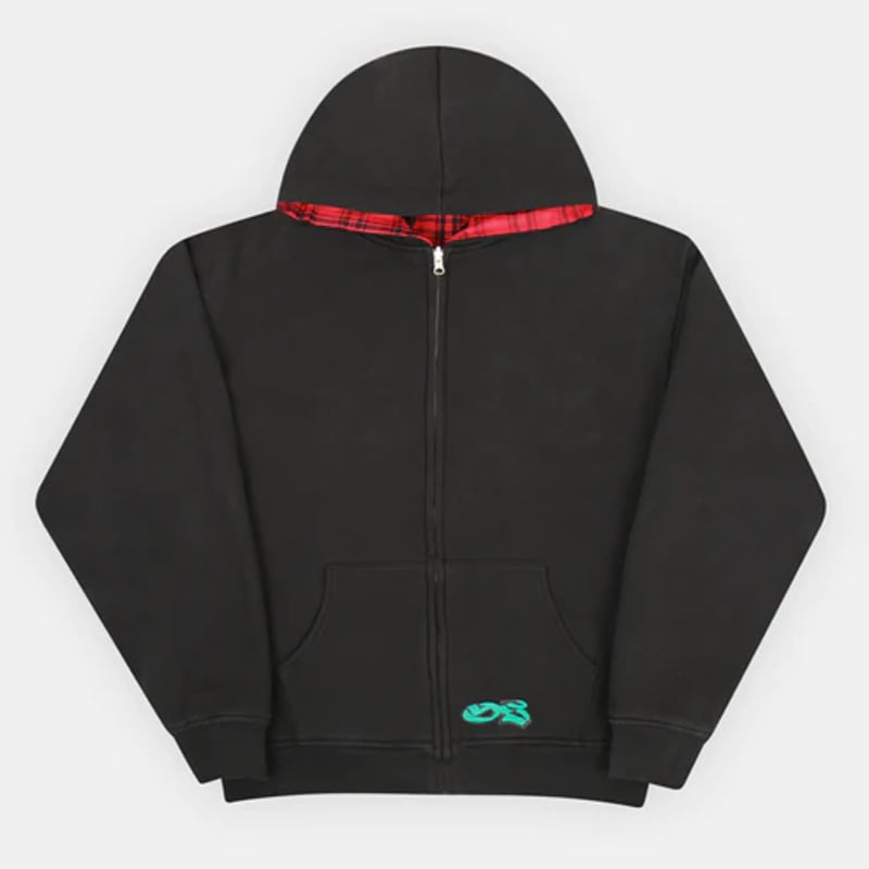 YARDSALE REVERSIBLE FLANNEL HOODIE - BLACK | BO