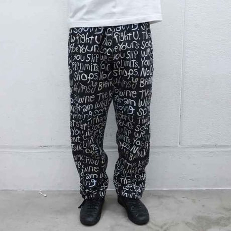 WHIMSY CLAY LETTER PANT - BLACK