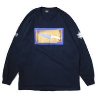 CRACK GALLERY  WHITE KNIFE L/S TEE - BLACK
