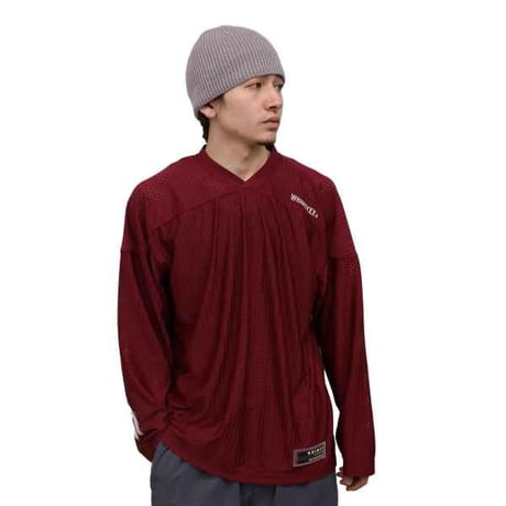 WHIMSY  MESH HOCKEY TOP - BURGUNDY