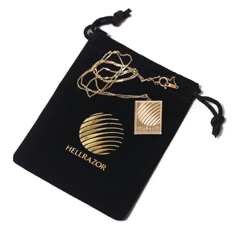 HELLRAZOR REMEMBER YOU MUST DIE NECKLACE w/ POUCH - 10K GOLD