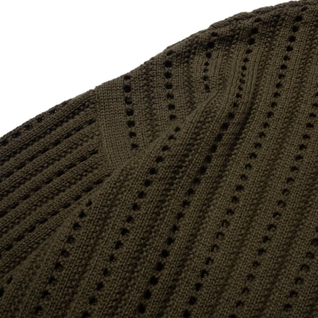 DEMARCOLAB  VENT KNIT BAJA HOODIE  - ARMY