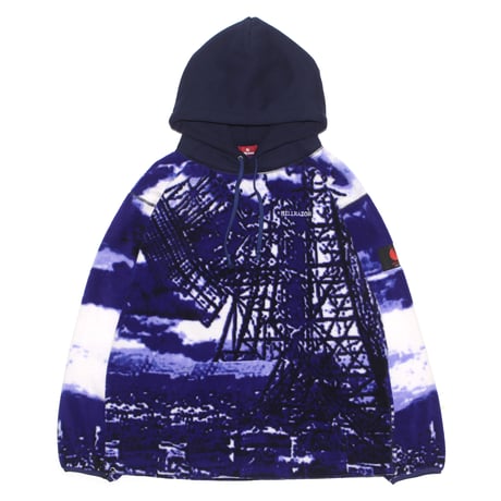 HELLRAZOR THANK YOU TOKYO FLEECE PARKA - NAVY/WHITE