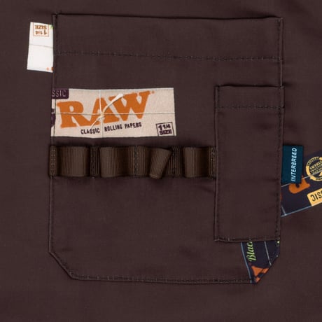 RAW X INTERBREED PAPERS OPENCOLLOAR SHIRT - BROWN