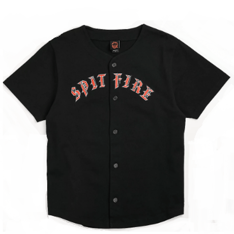 SPITFIRE SPITFIRE OLD E BASEBALL JERSEY -BLACK