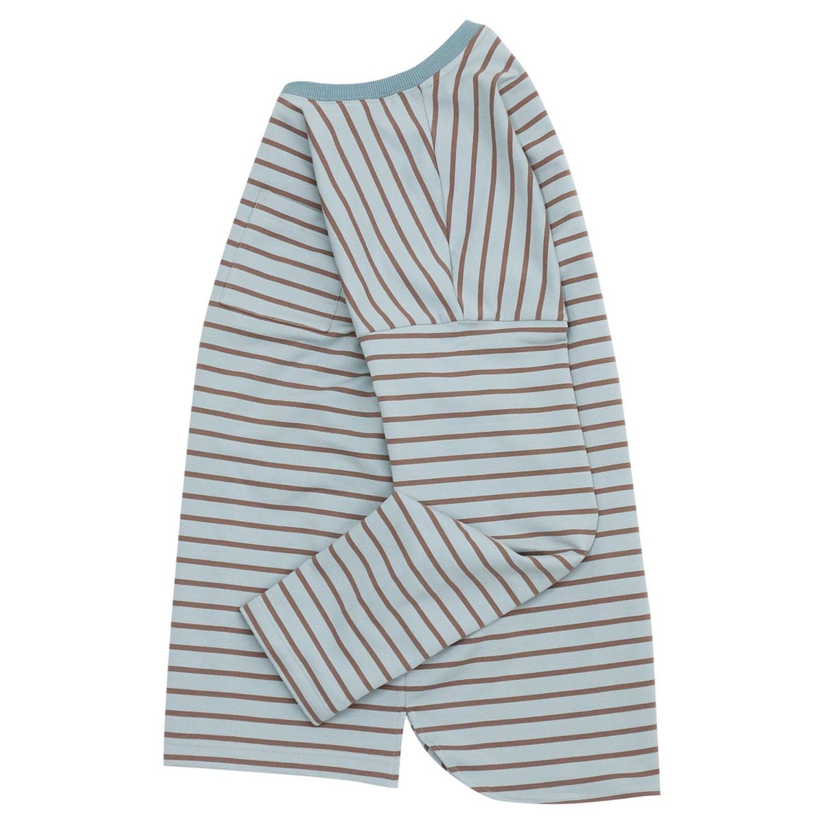 WHIMSY SNAP SLEEVE BORDER TOP - SLATE BLUE | BO