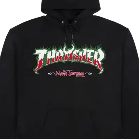 NJ X THRASHER HOODIE - BLACK