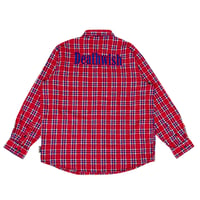 DEATHWISH OGCLASSIC FLANNEL BUTTON UP  - RED/BLUE
