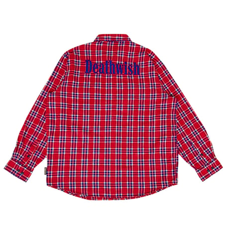 DEATHWISH OGCLASSIC FLANNEL BUTTON UP  - RED/BLUE