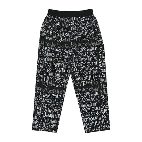 WHIMSY CLAY LETTER PANT - BLACK