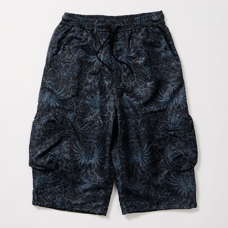 RAJABROOKE BATIK KARGO SHORTS - BLACK
