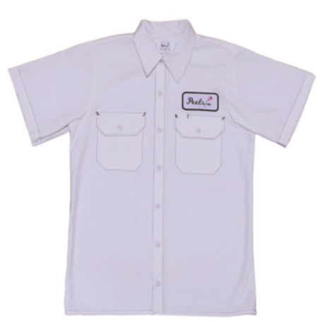 PEELS WHITE CONTRAST STITCH WORK SHIRT - WHITE