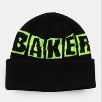 BAKER BRAND LOGO BEANIE - BLACK / GREEN