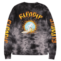 RIPNDIP SURF UP L/S TEE-BLACK LIGHTNING WASH
