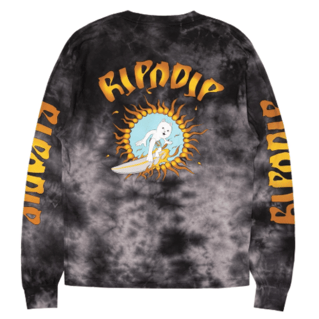 RIPNDIP SURF UP L/S TEE-BLACK LIGHTNING WASH