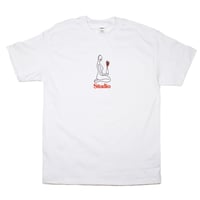 STUDIOSKATEBOARDS FLAME OF LOVE TEE - WHTE