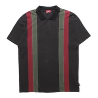 HELLRAZOR DOUBLE STRIPED POLO SHIRT - BLACK