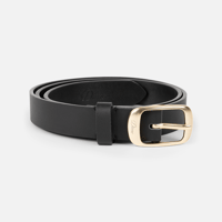 DIME DRESS  LEATHER BELT - BLACK