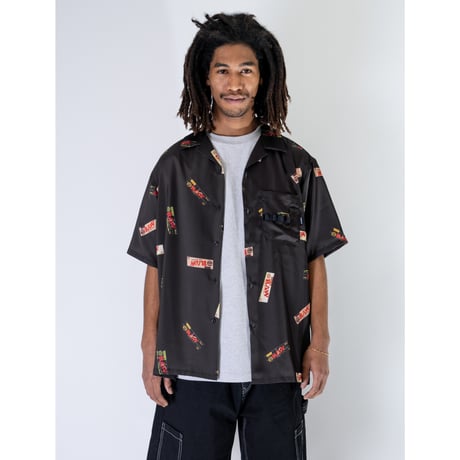 RAW X INTERBREED PAPERS OPENCOLLOAR SHIRT - BLACK