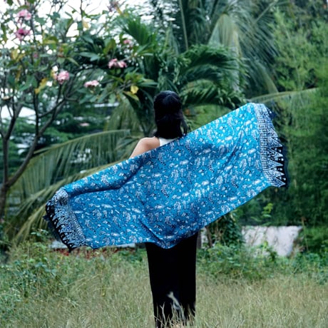 RAJABROOKE BATIK STOLE - BLUE - 大