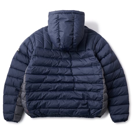 HELLRAZOR LOGO PULLOVER HOODED DOWN JACKET - NAVY/GREY