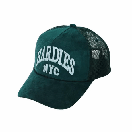 HARDIES HARDWARE CURVE TRUCKER HATS SUEDE - GREEN