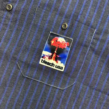 BLEACH USA EXPLOSIVE WORK SHIRT - GREY/BLUE STRIPE