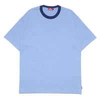 HELLRAZOR HEATHER RINGER SHIRT -BLUE