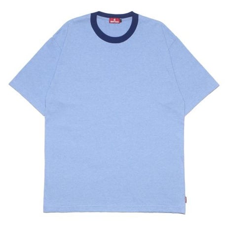 HELLRAZOR HEATHER RINGER SHIRT -BLUE