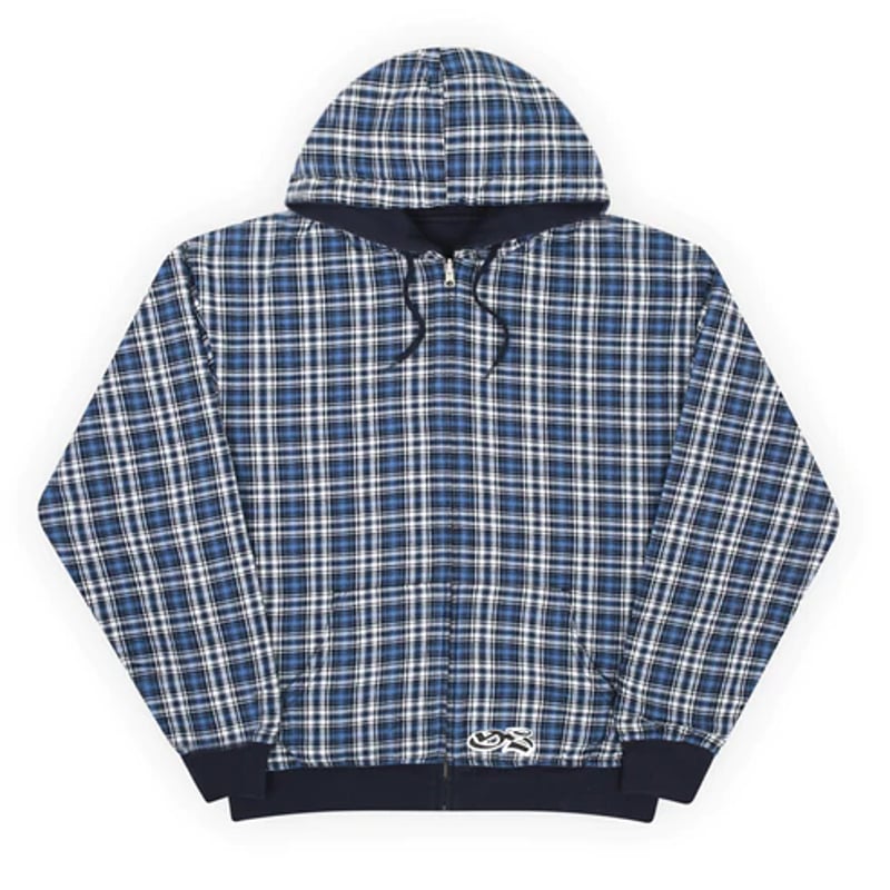 YARDSALE REVERSIBLE FLANNEL HOODIE - BLUE | BOT