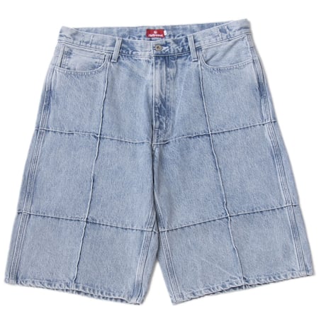 HELLRAZOR BLOCK DENIM SHORTS "YANKEE" - L,INDIGO