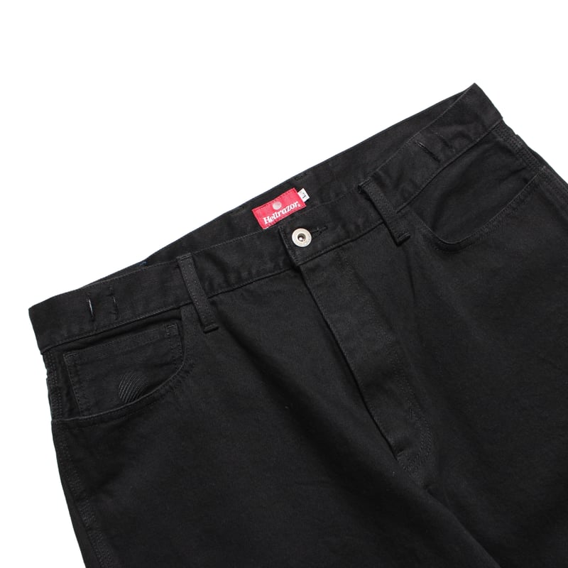 BAGGIE OVER DYE DENIM PANTS - BLACK | BOTTOM LINE
