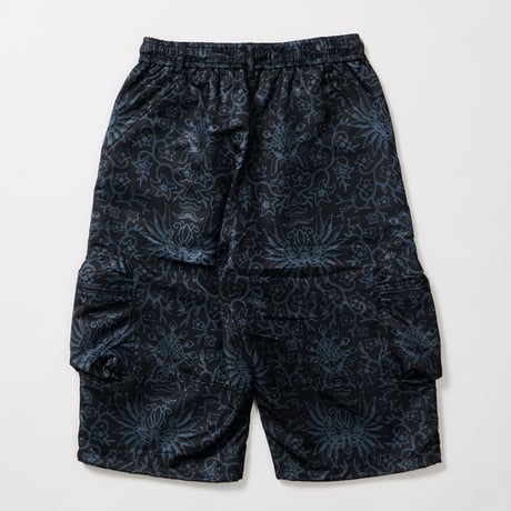 RAJABROOKE BATIK KARGO SHORTS - BLACK