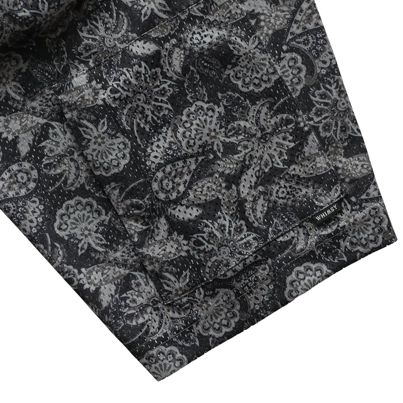 WHIMSY PAISLEY MESH TEE - BLACK | BOTTOM LINE
