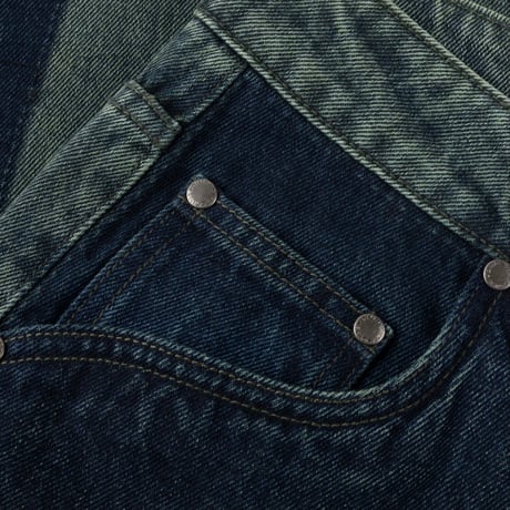 DIME  BAGGY DENIM PANTS - DISTRESSED GREEN