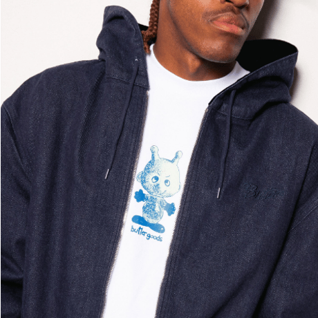 BUTTERGOODS HOODED WORK JACKET - RINSED INDIGO