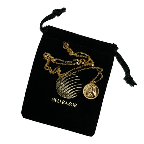 HELLRAZOR KISS YOU CHAIN with Pouch - BRASS GOLD PLATED