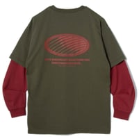 HELLRAZOR TAKE CARE LAYERED L/S TEE - ARMYGREEN/BLOODRED