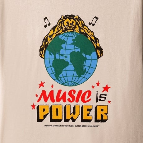 BUTTER GOODS MUSIC IS POWER TEE-SAND