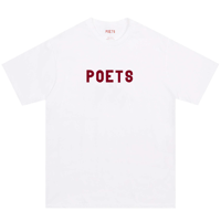 POETS OG FLOCKED TEE - WHITE / BURGUNDY